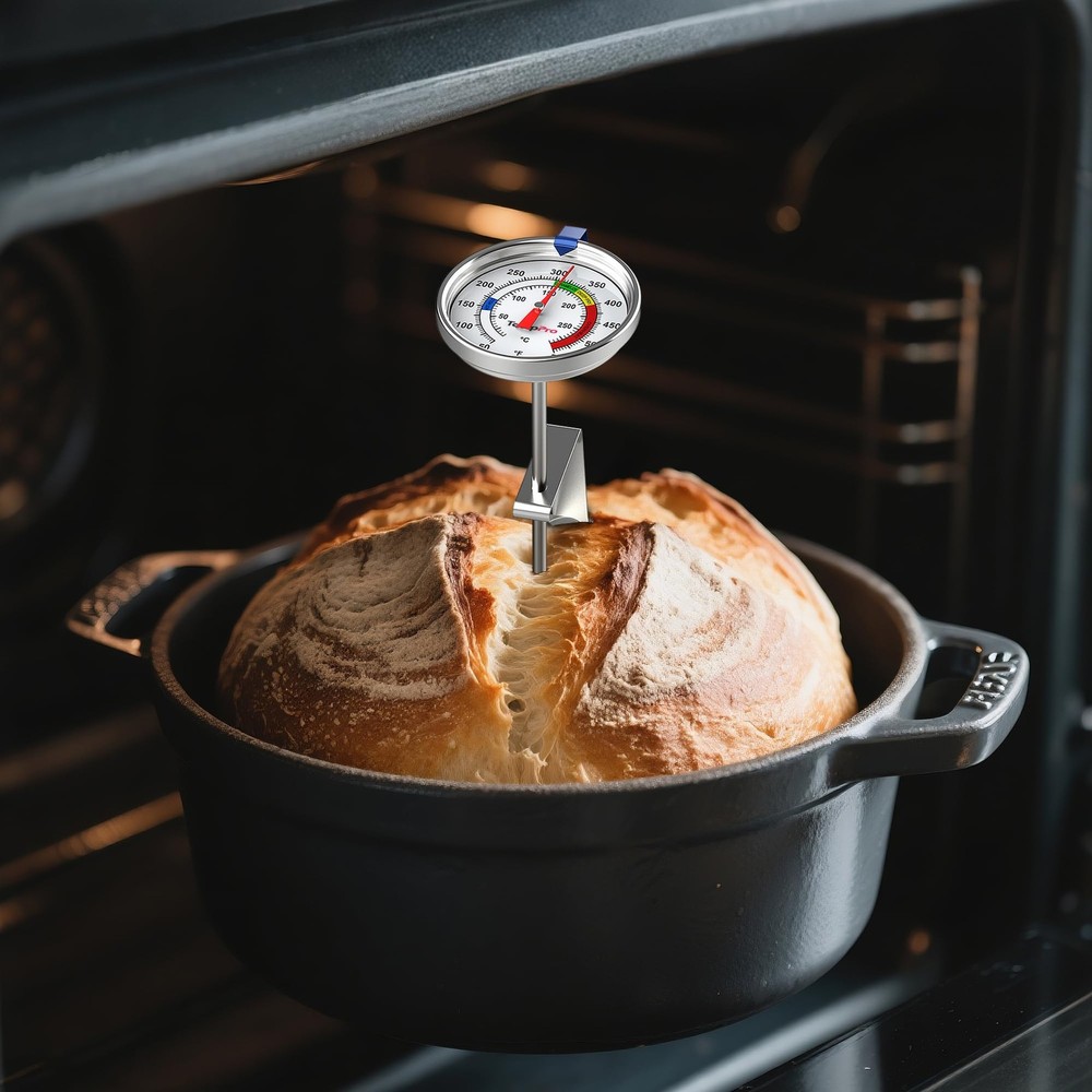 TempPro Candy Thermometer with Pot Clip, 9" Mechanical Thermometer, Silver