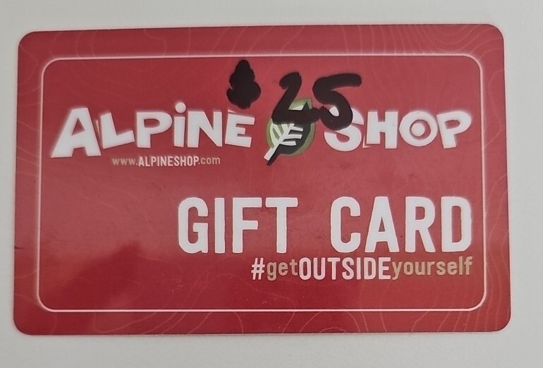 Alpine Shop Gift Card- $25 Value
