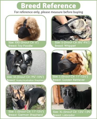 Soft Mesh Dog Muzzle for Small Medium Large Dogs - Anti-Biting, Chewing, Panting