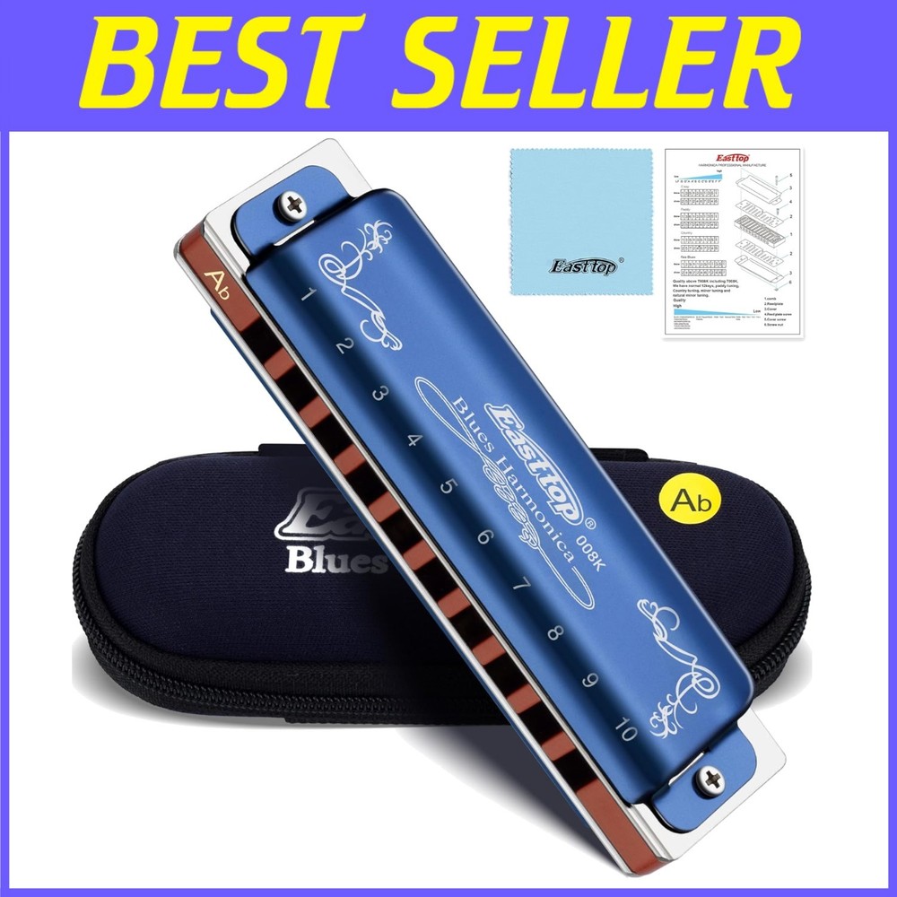 Professional Diatonic Harmonica in Ab Key with Blue Case