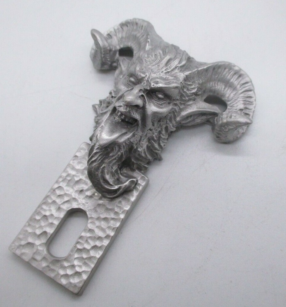 baphomet satan devil motorcycle car license plate topper