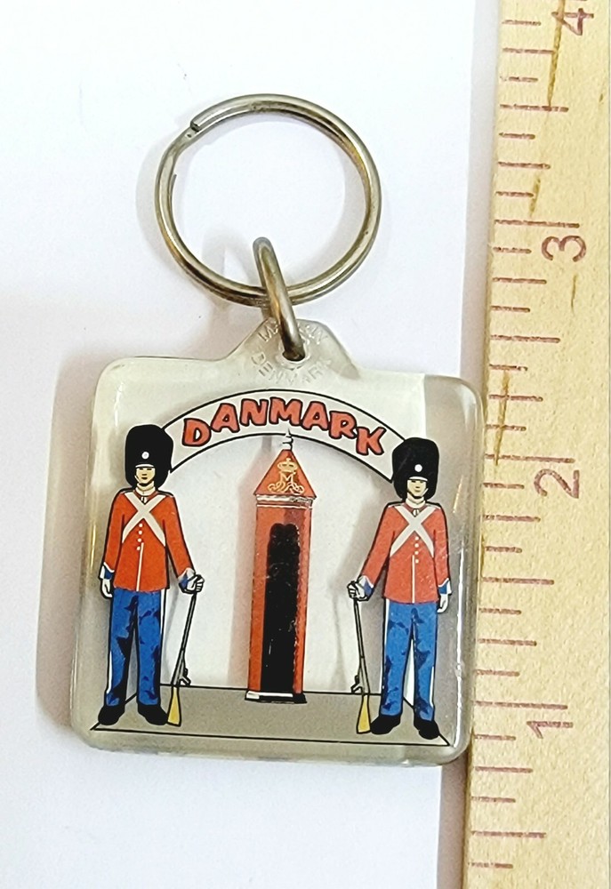 Denmark Keychain Danmark Souvenir Keyring Plastic Keytag Gift