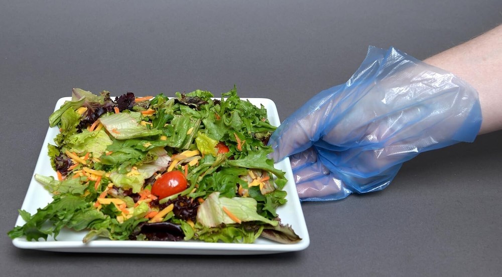 1,000 Blue, Easy-Fit, Food Prep, Poly, Header Gloves With Wall Mount