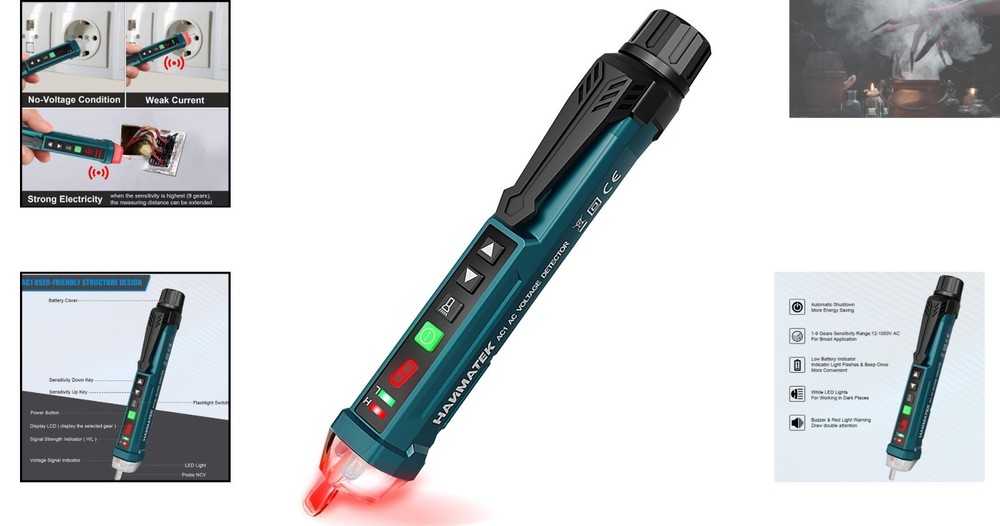Versatile Non-Contact AC Circuit Tester with Adjustable Sensitivity & LED Light