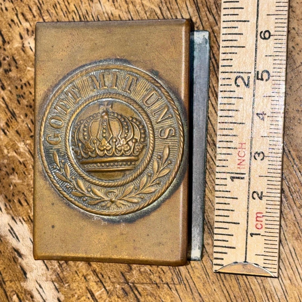 WW1 GERMAN GOTT MIT UNS Brass Match Box Holder