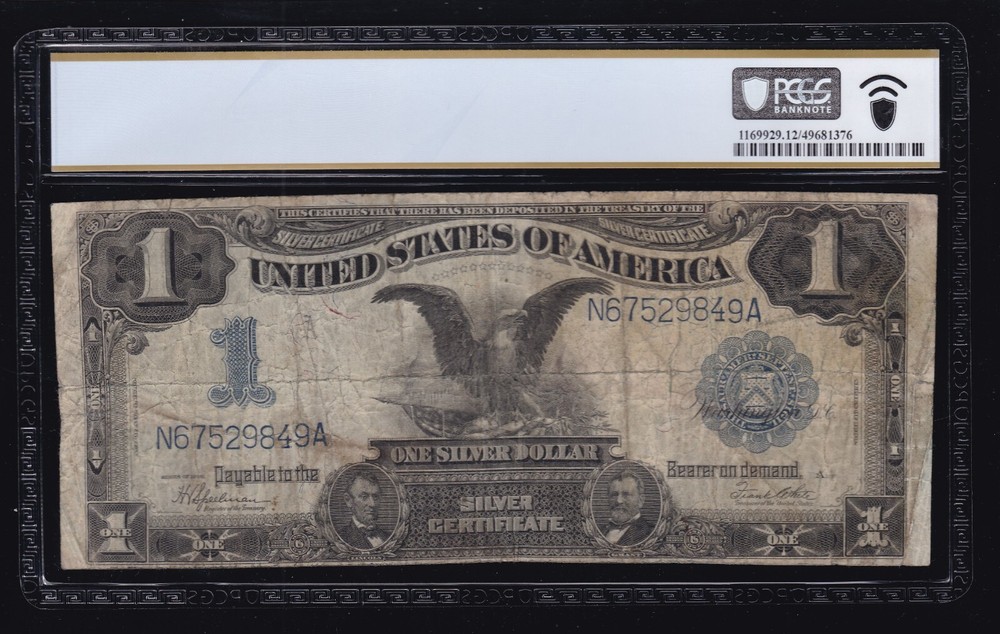 US 1899 $1 Silver Certificate INVERTED BACK ERROR FR 236 PCGS 12 (849)