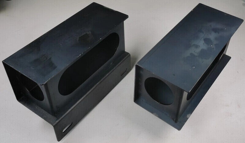 2 Steel Trailer Light Boxes w/Red 6" Oval & 2" Marker LED Lights +Wire Connector