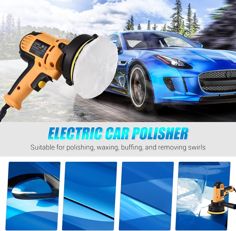 800W Multi-Function Car Polisher Buffer Sander Machine Waxing with Sponge Pads