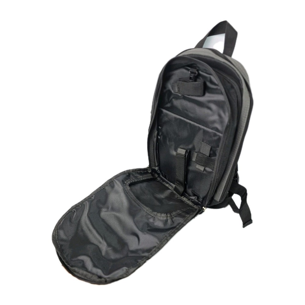 TI Mini Black Backpack Multiple compartments with interior hooks and straps