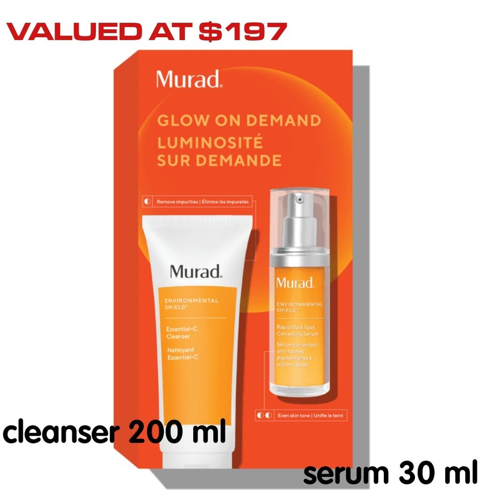 Murad Environmental Shield Glow On Demand 2Pc Set Cleanser & Correcting Serum