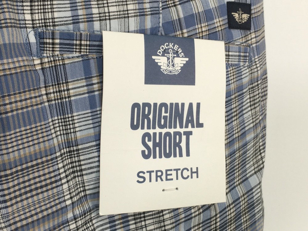 Dockers Flex Comfort Plaid Short, Size 40 - Blue/Multi Men's
