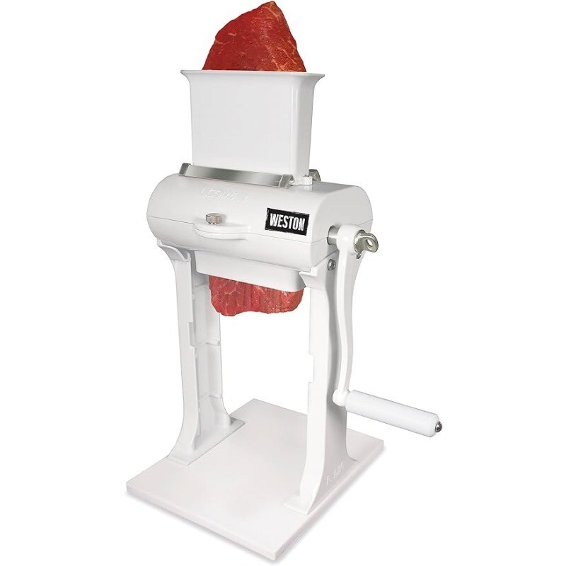 Meat Tenderizer Tool & Heavy Duty Cuber Quick and Easy Manual Operation White