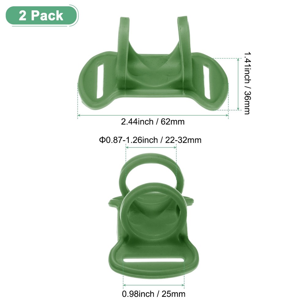 2-Pack Headlamp Flashlight Holder, 0.98"/25mm High Elastic Silicone Green