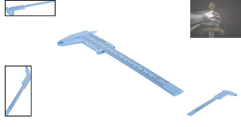 Precision Vernier Caliper 150mm - Durable Plastic Measuring Tool Blue