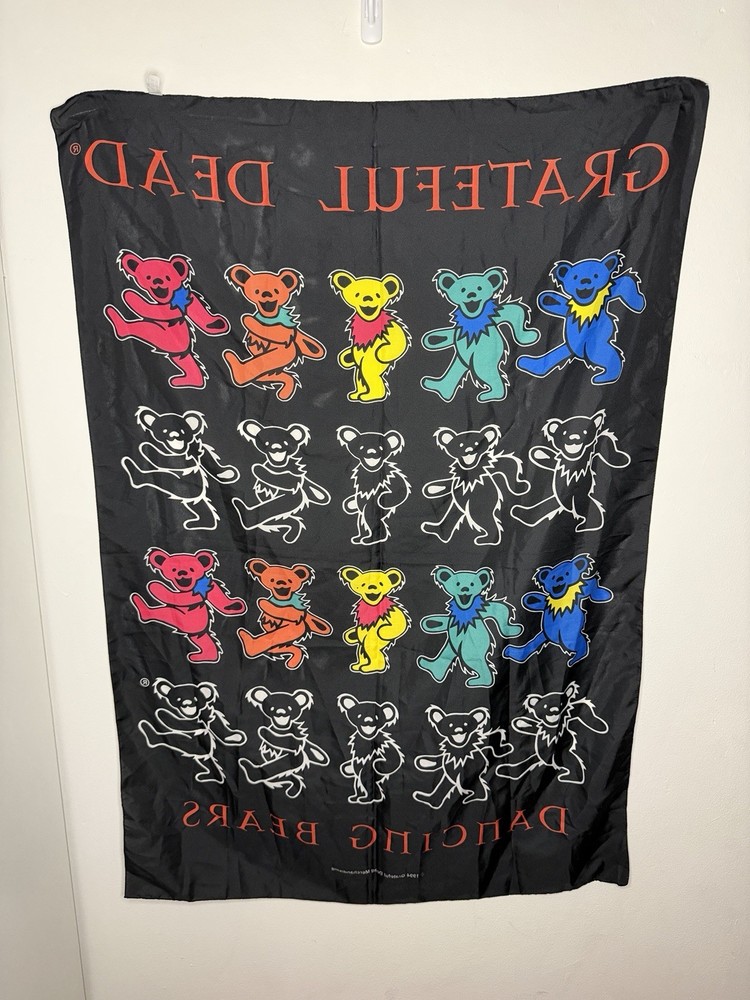 Grateful Dead Dancing Bears Wall Hanging Tapestry 1994 100% Polyester