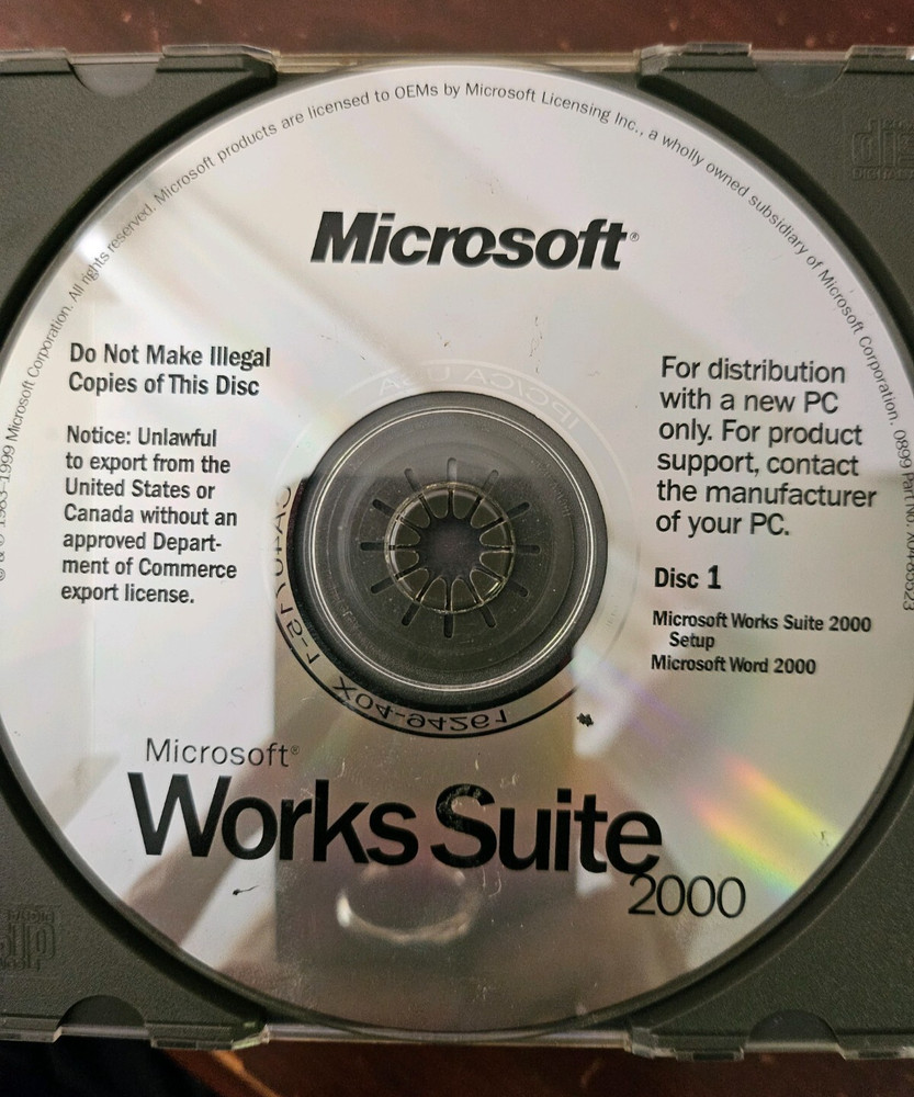 Microsoft Works Suite 2000 Complete 8 CD Set Vintage Software