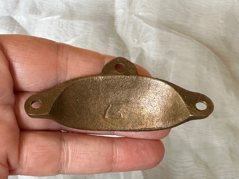 ANTIQUE Victorian Bronze Drawer Pull Apothecary Bin Cup Pull Hardware WG Creamer