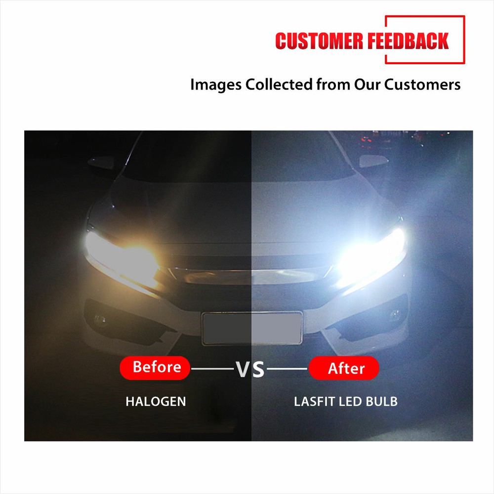 4x LASFIT 9005 H11 LED Headlight Bulbs Conversion Kit High Low Beam Bright White