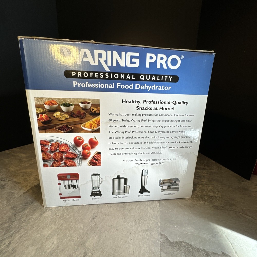 NEW Waring Pro DHR30 Pro Dehydrator 5 Stackable Trays Dry Herbs Fruit & Jerky