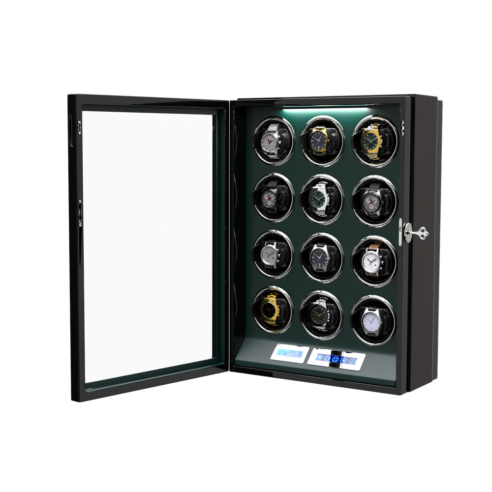 DUKWIN Automatic 12 Watch Winder Display Case Box LCD Touch Screen Display LED