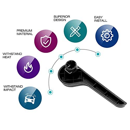 Seat Recliner Handle RH Passenger Side Front Ebony for Chevy Assorted Sizes