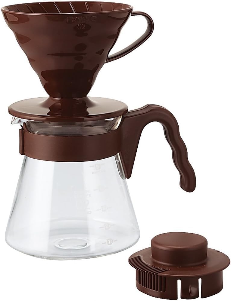 V60 Pour over Coffee Starter Set, Size 02, Brown
