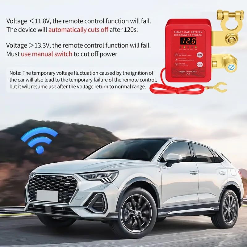Kill Switch for Car - Remote Battery Disconnect Switch 12v, 240A, Upgrade red