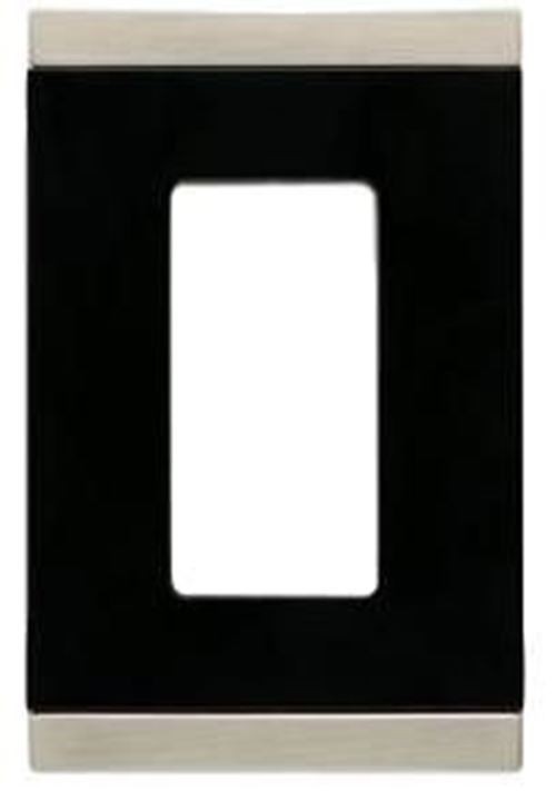 Basic Stripe GCFI/Decorator Wall Plate Black and Satin Nickel