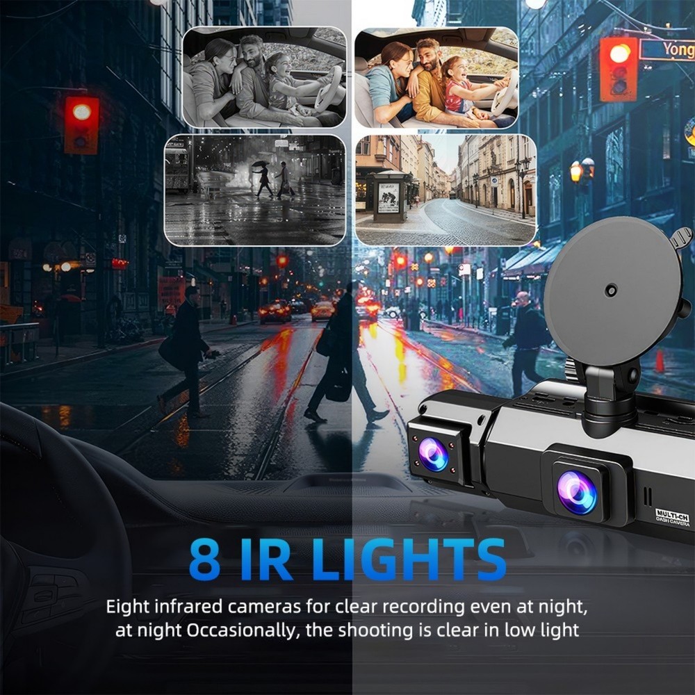 360 Degree View 4 Channel Dash Cam Front and Rear Inside Left Right, Dash Camera