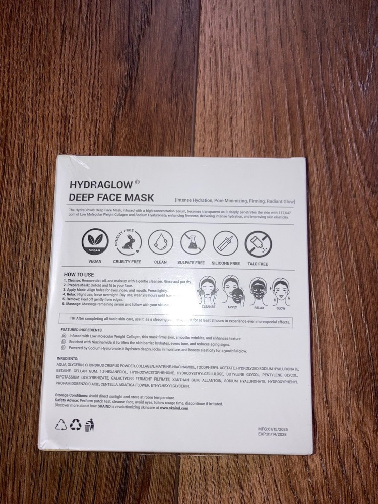 Skaind Hydraglow Deep Face Mask - White Packaging new