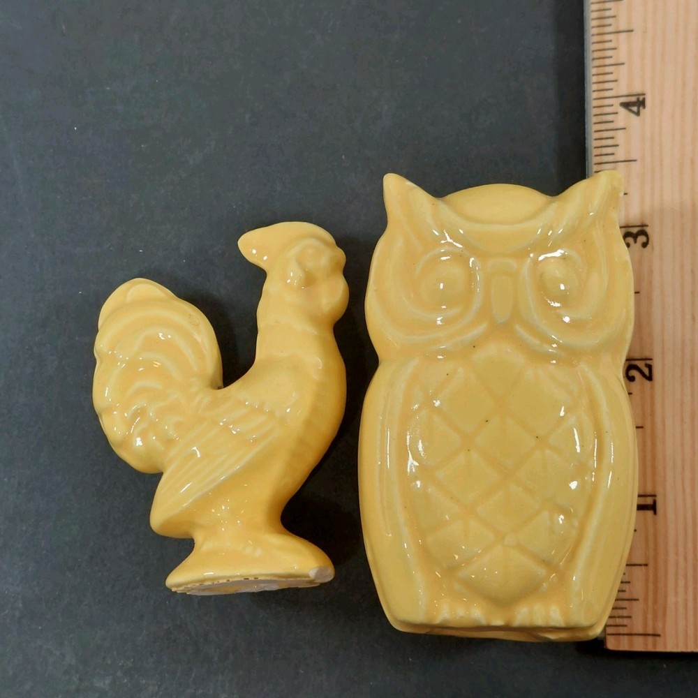 Ceramic Owl Macrame Bead Plus Wood Beads and Rooster