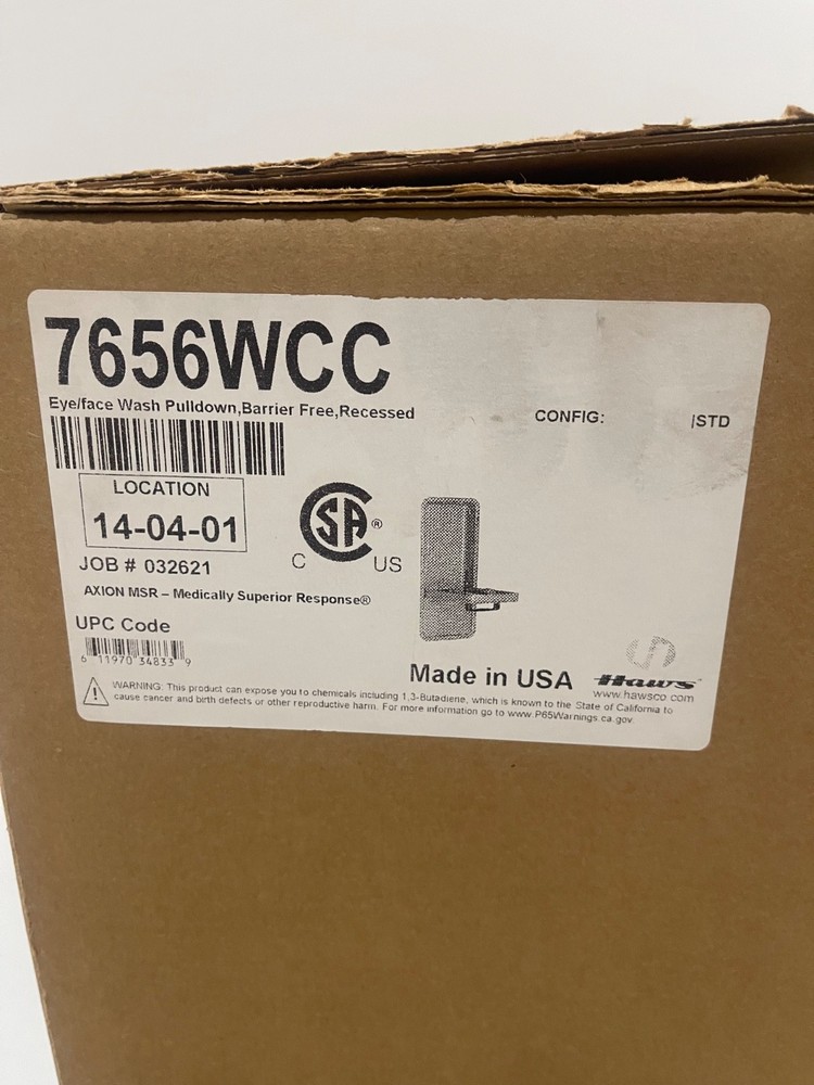 Haws Axion MSR 7656WCC Barrier Free Recessed Eye/Face Wash Pulldown