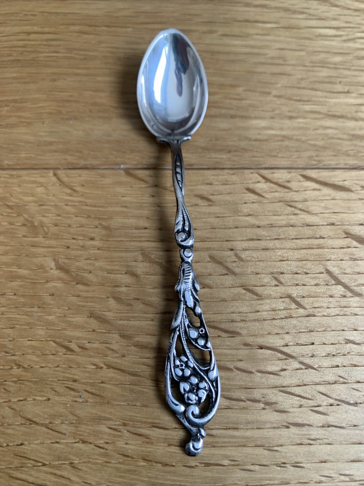 Mocha Spoon Espresso Spoon Floral Pattern 800 Silver