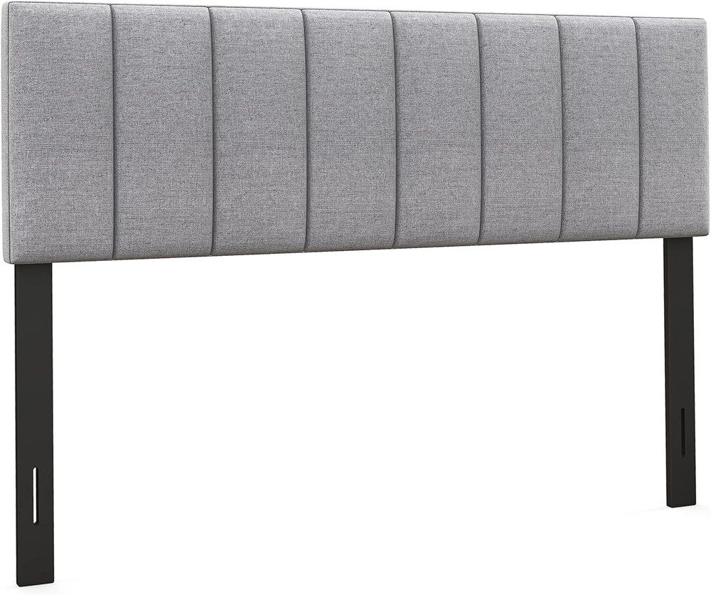 Linen Upholstered Headboard, Adjustable Width Button Tufted Headboard Only with
