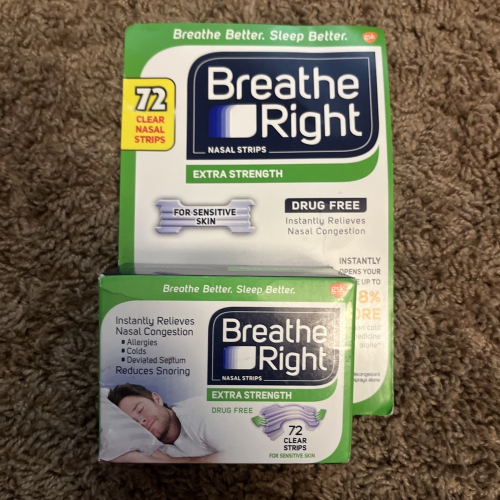 Breathe Right Extra Strength Nasal Strips 72 CLEAR Strips