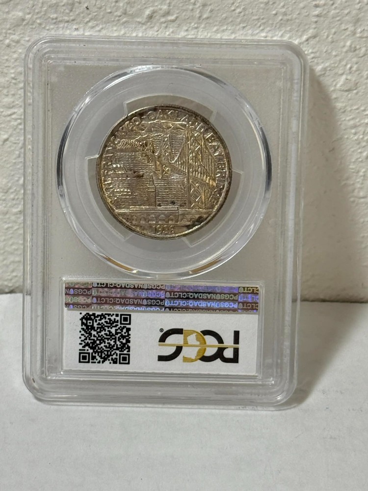 1936 S BAY BRIDGE COMMEMORATIVE SILVER HALF DOLLAR PCGS MS64+