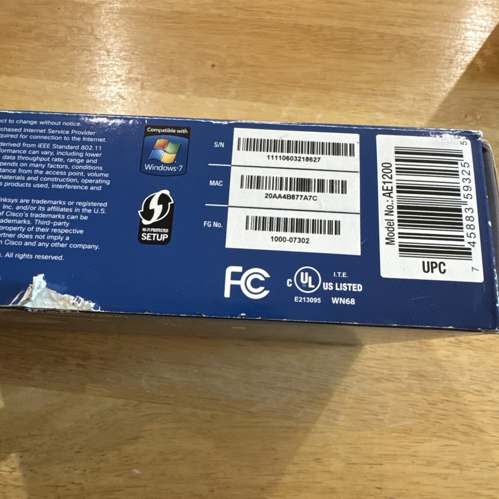 Cisco Linksys AE1200 High Performance Wireless-N USB Adapter Open Box CD within