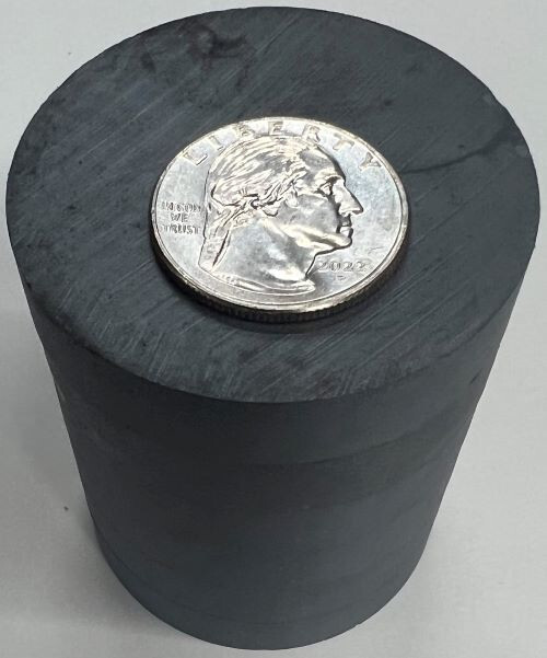 Ceramic Disk Magnet - 2-inch Diameter x 0.425 Thick - 6-Pack