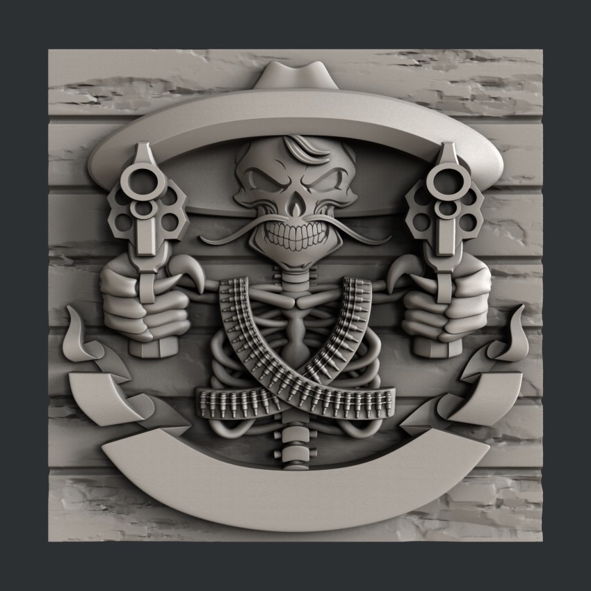 3d STL models for CNC, Artcam, Aspire, skull guns