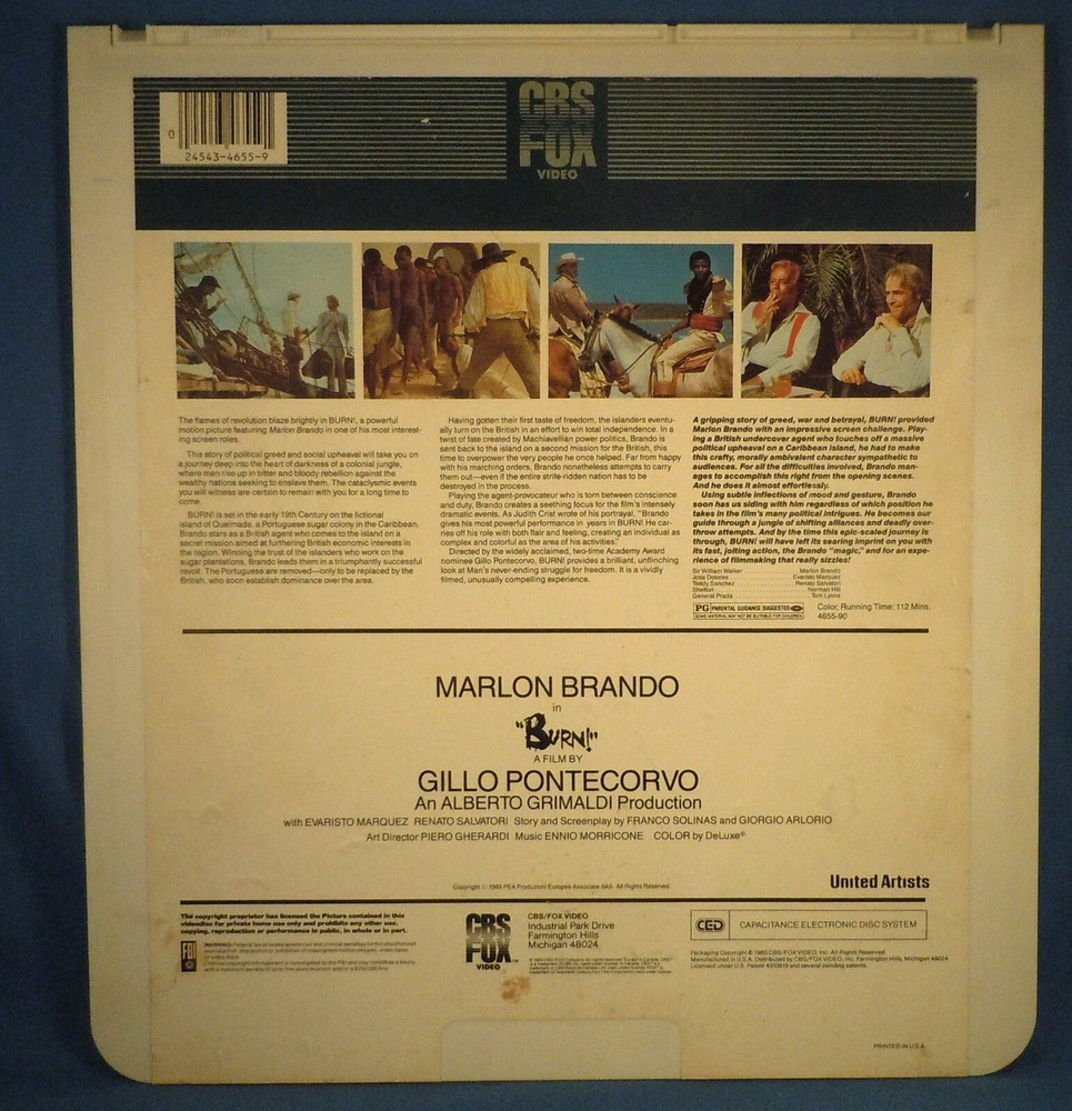 RCA CED VIDEODISC! - BURN! with Marlon Brando