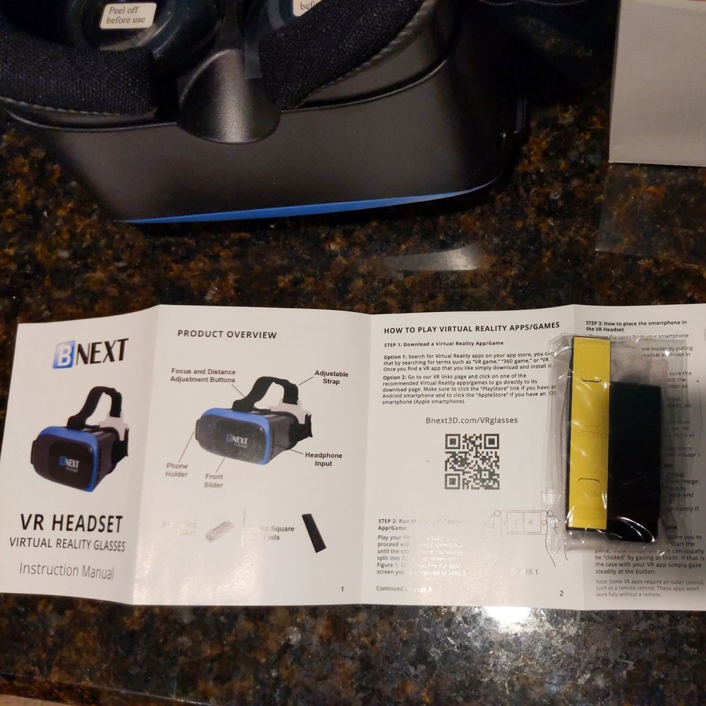 Bnext VR Headset Compatible with iPhone & Android - Universal, BLUE