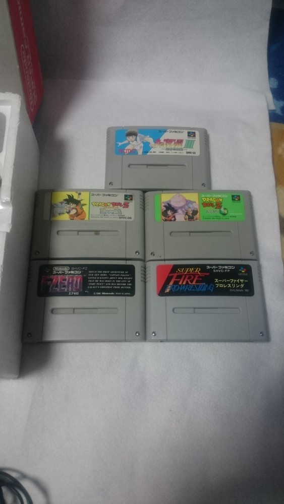 complete! 5Games+Nintendo Super Famicom Console System Boxed Ship Free!