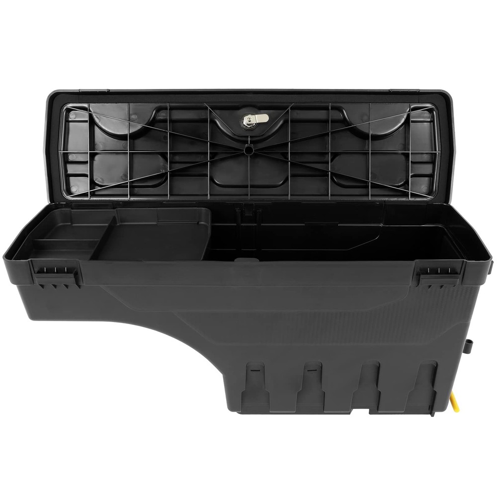 Truck Bed Storage Box Password Lockable Lid Swing Driver Passenger Side Black
