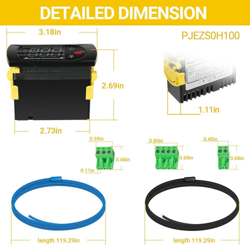 PJEZS0H100 115V Digital Temperature Controller for Carel & All Refrigerator Type