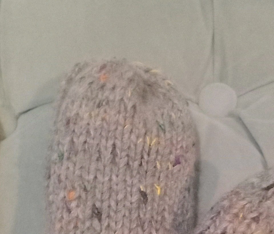 Grey/With Colorful Specks Knit Mittens Lined