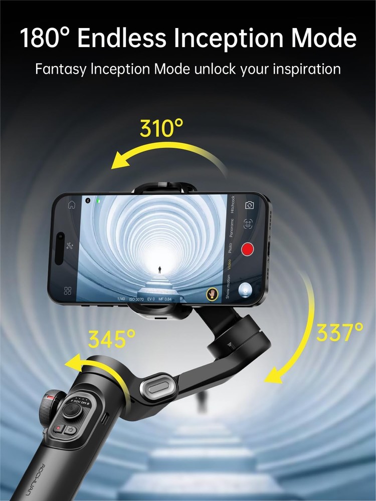 Phone Gimbal Stabilizer 3-Axis Smartphone Foldable Handheld Gimbal for iPhone...