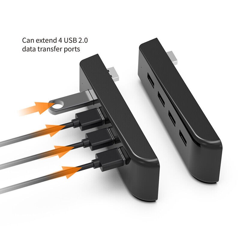 USB 2.0 Data Transmission HUB Expander Charger Splitter For PS5/PC/PS4 Console B