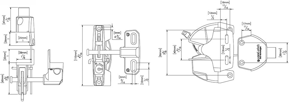 D&D Technologies LL3ABL LokkLatch Gate Latch with External Access Button, Key Lo