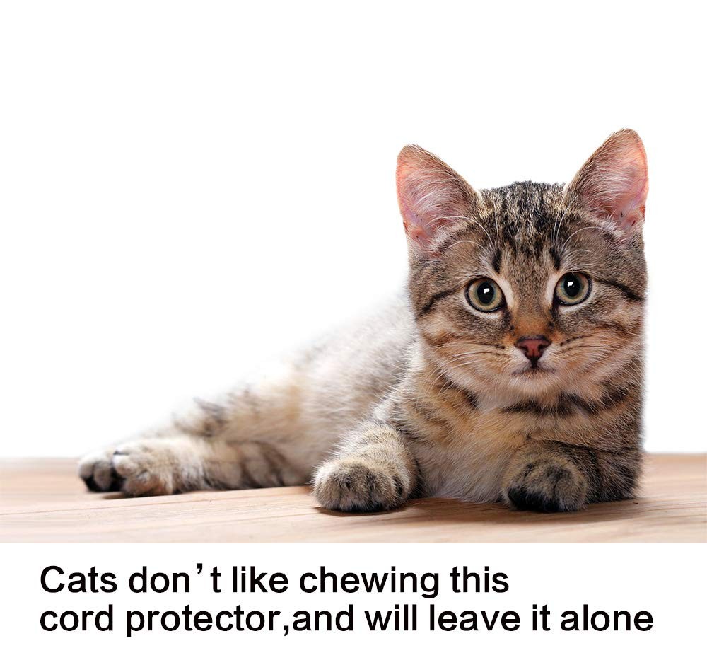 Alex Tech 10ft 1/2" Split Cord Protector Cable Sleeve - Cat Chew Guard - Black