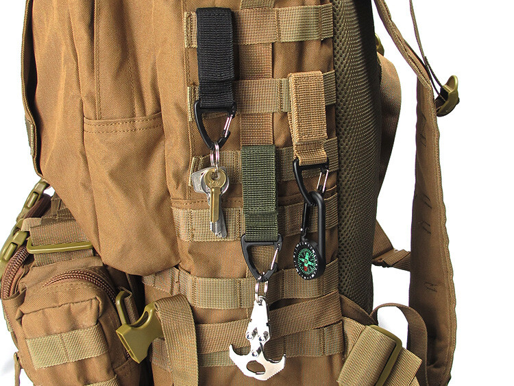 10Pcs Tactical Carabiner Backpack Hooks Portable Tool Gear Triangle Elastic Hook